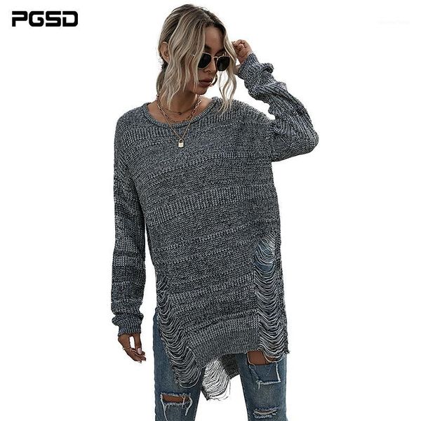 pgsd autumn winter women sweater loose o-neck cool ripped split medium length dark grey casual simple fashion knitted pullover1, White;black
pgsd autumn winter women sweater loose o-neck cool ripped split medium length dark grey casual simple fashion knitted pullover1, White;black