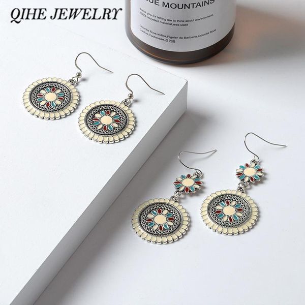 dangle & chandelier qihe jewelry round flower drop earrings vintage pendant statement for women party oorbellen, Silver
dangle & chandelier qihe jewelry round flower drop earrings vintage pendant statement for women party oorbellen, Silver
