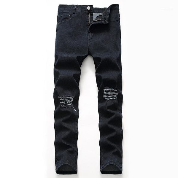 men's jeans black biker moto slim fit straight denim pants distressed trousers ripped for men skinny men1, Blue
men's jeans black biker moto slim fit straight denim pants distressed trousers ripped for men skinny men1, Blue