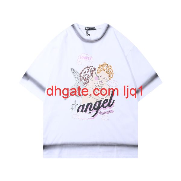 cartoon angel print short sleeve t-shirt men's ins fashion brand round neck half sleeve bf harajuku fashion loose five point sleeve, White;black
cartoon angel print short sleeve t-shirt men's ins fashion brand round neck half sleeve bf harajuku fashion loose five point sleeve, White;black