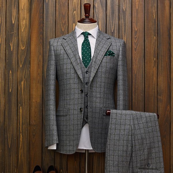 mens blazers damier check groom tuxedos two-button groomsmen custom made man suit wedding bridegroom 3 pcs suits (jacket+vest+pants), Black;gray
mens blazers damier check groom tuxedos two-button groomsmen custom made man suit wedding bridegroom 3 pcs suits (jacket+vest+pants), Black;gray
