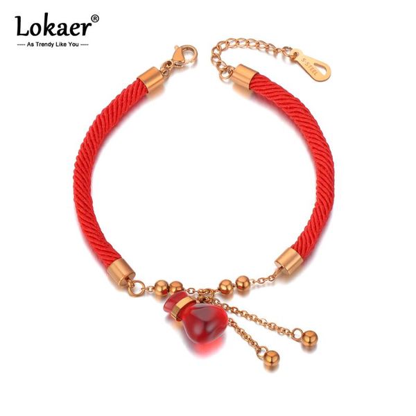 charm bracelets lokaer ethnic chinese style stainless steel red cz crystal gourd for women rope bracelet jewelry b20137, Golden;silver
charm bracelets lokaer ethnic chinese style stainless steel red cz crystal gourd for women rope bracelet jewelry b20137, Golden;silver
