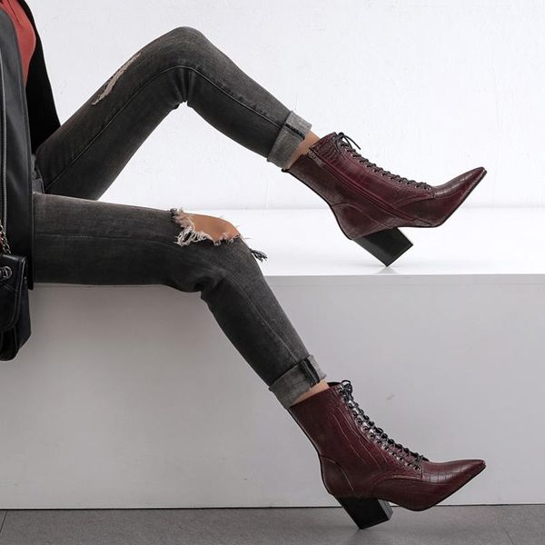 ml9115 2020 autumn thick-heeled high-heeled short boots women's boots pointed toe lace-up short plus size women, Black
ml9115 2020 autumn thick-heeled high-heeled short boots women's boots pointed toe lace-up short plus size women, Black