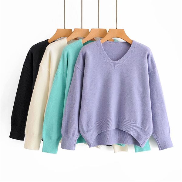 hsa women casual solid long sleeve v-neck sweater autumn warm chic lady sweet gilrs pullover femme jumpers knitted sweaters 201030, White;black
hsa women casual solid long sleeve v-neck sweater autumn warm chic lady sweet gilrs pullover femme jumpers knitted sweaters 201030, White;black