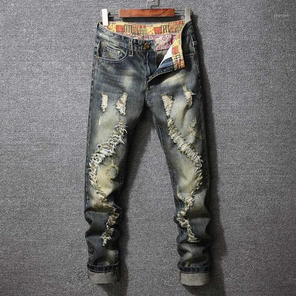 men's fashion ripped jeans men tide brand slim trousers casual denim personality beggar pants1, Blue
men's fashion ripped jeans men tide brand slim trousers casual denim personality beggar pants1, Blue