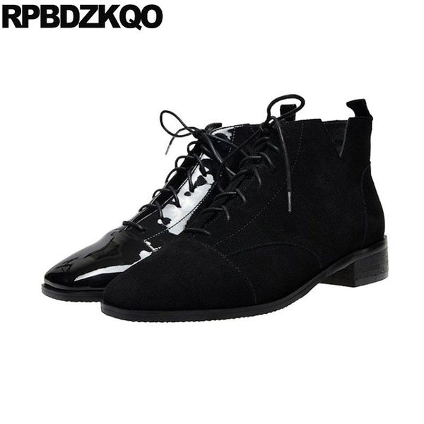 boots chunky winter black suede big size shoes booties square toe front lace up casual ankle autumn women genuine leather patent
boots chunky winter black suede big size shoes booties square toe front lace up casual ankle autumn women genuine leather patent