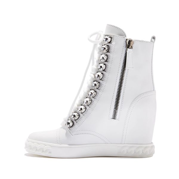 cowhide strass female granules embellished ankle boots indoor height increasing high crystal internal wedge sneaker t64s, Black
cowhide strass female granules embellished ankle boots indoor height increasing high crystal internal wedge sneaker t64s, Black