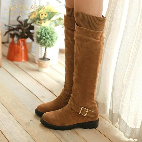 boots lapolaka 2021 fashion leiusre buckle ins shoes ladies thick heels concise elastic band knee high boot woman, Black
boots lapolaka 2021 fashion leiusre buckle ins shoes ladies thick heels concise elastic band knee high boot woman, Black