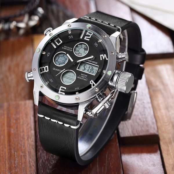 goldenhour luminous leather mens watch reloj hombre sport military men's watches army man wrist watch 2019 relogio masculino, Slivery;brown
goldenhour luminous leather mens watch reloj hombre sport military men's watches army man wrist watch 2019 relogio masculino, Slivery;brown