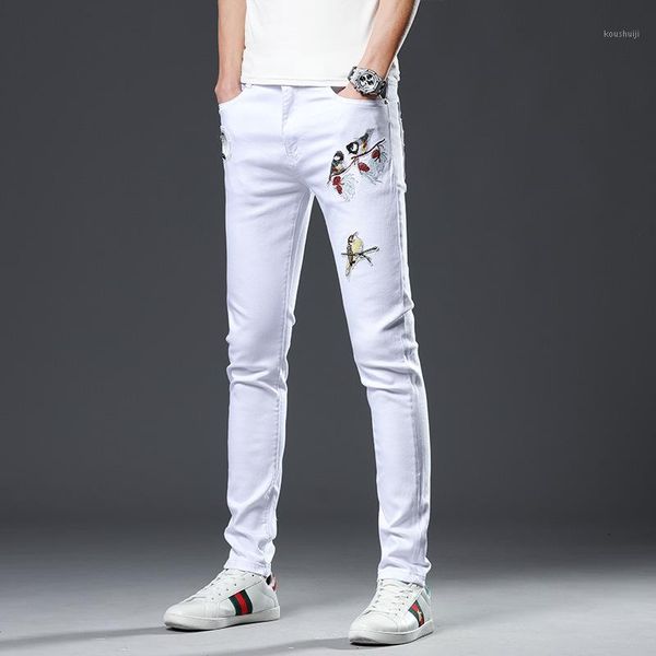 new jeans for men slim fit pants classic jeans male denim designer trousers bird embroid straight elasticity pencil pants1, Blue
new jeans for men slim fit pants classic jeans male denim designer trousers bird embroid straight elasticity pencil pants1, Blue