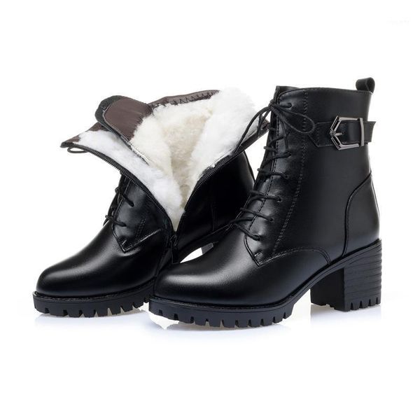 2020 new 100% natural full cowhide leather boots women's boots non-slip high heels warm wool / plush winter snow plus size1, Black
2020 new 100% natural full cowhide leather boots women's boots non-slip high heels warm wool / plush winter snow plus size1, Black