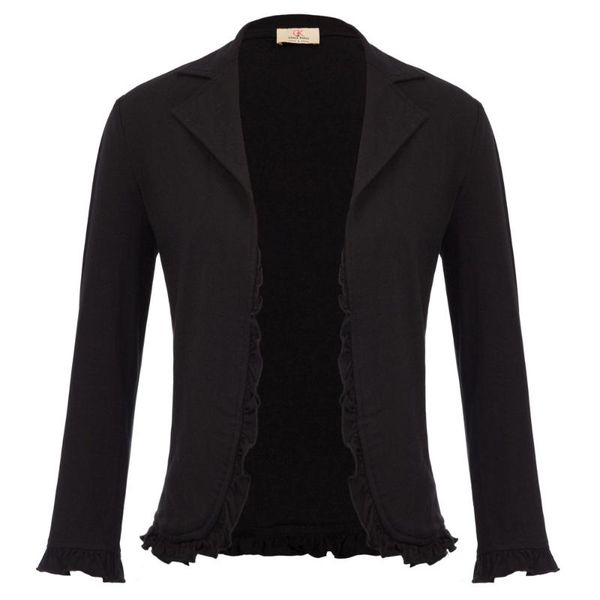 women coat casual lapel collar open front jacket elegant solid color stretch slim wedding party ruffled cotton shrug bolero fall, Black;brown
women coat casual lapel collar open front jacket elegant solid color stretch slim wedding party ruffled cotton shrug bolero fall, Black;brown