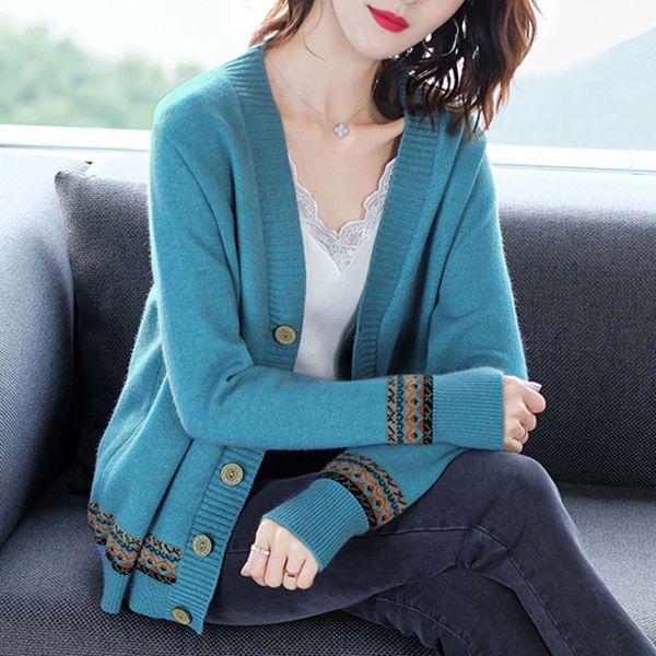 jacquard v-neck small frh knitted sweater cardigan 2020 new women's wear with long sleeve et, White
jacquard v-neck small frh knitted sweater cardigan 2020 new women's wear with long sleeve et, White
