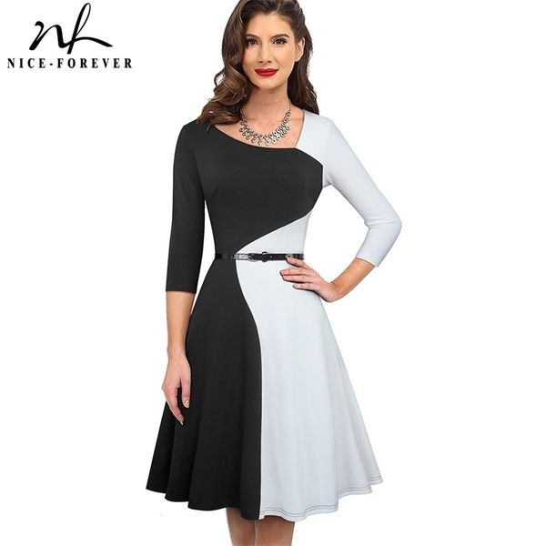 nice-forever 1950s retro contrast color patchwork winter vestidos business party flare a-line women swing elegant dress a178 201028, Black;gray
nice-forever 1950s retro contrast color patchwork winter vestidos business party flare a-line women swing elegant dress a178 201028, Black;gray