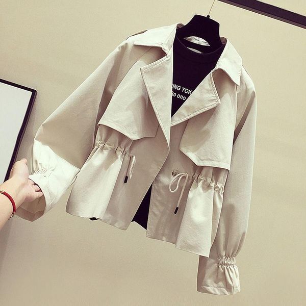 women short trench 2020 new spring casual trench coat with sashes oversize double breasted vintage cloak overcoats windbreaker, Tan;black
women short trench 2020 new spring casual trench coat with sashes oversize double breasted vintage cloak overcoats windbreaker, Tan;black