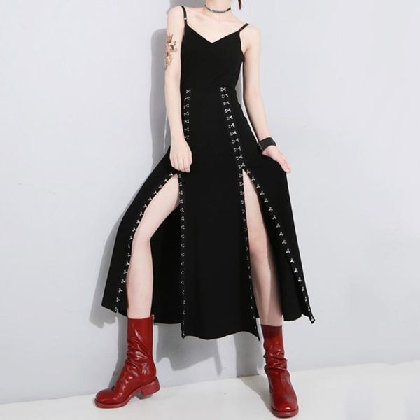 casual dresses rosetic punk gothic strap dress women backless sleeveless split fashion designer black elegant retro goth girl summer 20, Black;gray
casual dresses rosetic punk gothic strap dress women backless sleeveless split fashion designer black elegant retro goth girl summer 20, Black;gray