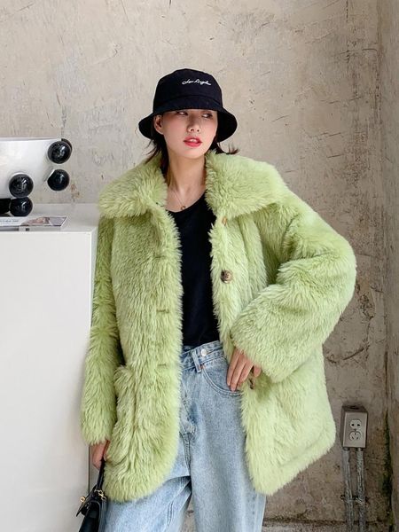 women's fur & faux bazaar particle coat composite one-piece mid-length lamb winter, Black
women's fur & faux bazaar particle coat composite one-piece mid-length lamb winter, Black