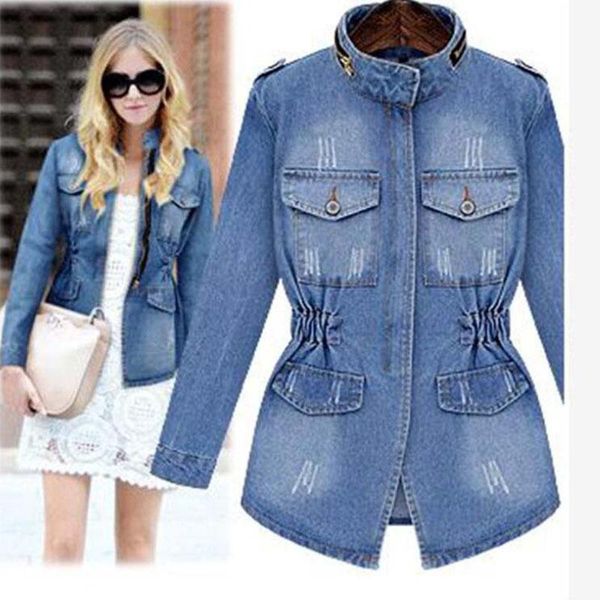 women's jackets plus size 5xl jacket autumn winter denim coat fashion loose long-sleeved elastic waist overcoat manteau femme jeans fem, Black;brown
women's jackets plus size 5xl jacket autumn winter denim coat fashion loose long-sleeved elastic waist overcoat manteau femme jeans fem, Black;brown