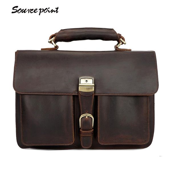 briefcases men's leather shoulder bag