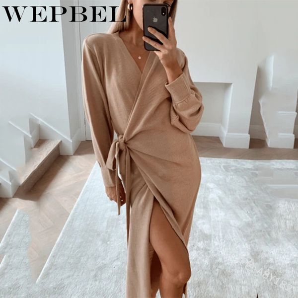 women autumn winter knitted sweater dress casual solid color long sleeve v neck bow tie cardigan dress q1210, White;black
women autumn winter knitted sweater dress casual solid color long sleeve v neck bow tie cardigan dress q1210, White;black