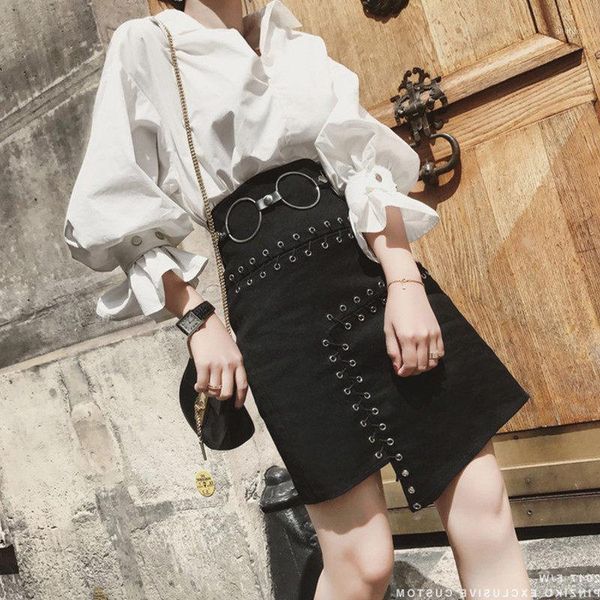 two piece dress with belt runway spring women long lantern loose sleeve blouse shirts and lace up black party skirt suits set ns4241, White
two piece dress with belt runway spring women long lantern loose sleeve blouse shirts and lace up black party skirt suits set ns4241, White