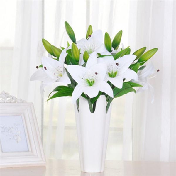 zero 5pcs new silk flower artificial lilies bouquet 3 heads home wedding floral decor pink
zero 5pcs new silk flower artificial lilies bouquet 3 heads home wedding floral decor pink