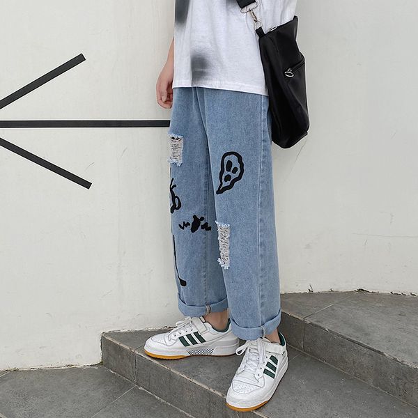2021 new privathinker mens printed ripped straight man summer oversize casual jeans male hip hop vintage denim pants bottoms 8lp6, Blue
2021 new privathinker mens printed ripped straight man summer oversize casual jeans male hip hop vintage denim pants bottoms 8lp6, Blue