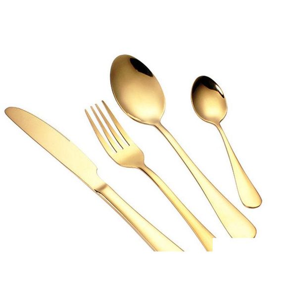 high-grade gold cutlery flatware set spoon fork knife tea spoon stainless steel dinnerware set kitchen utensil
high-grade gold cutlery flatware set spoon fork knife tea spoon stainless steel dinnerware set kitchen utensil