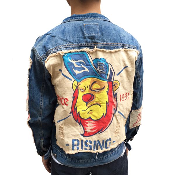 street tide japanese original designer brands standard lion cloth applications for men denim hip hop jacket punk youth outerwear eckj, Black;brown
street tide japanese original designer brands standard lion cloth applications for men denim hip hop jacket punk youth outerwear eckj, Black;brown