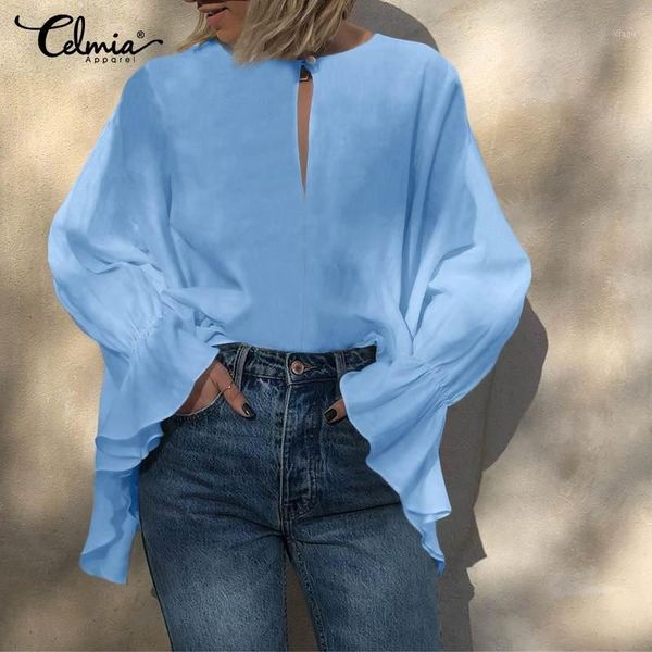 celmia women's spring blouses 2020 fashion long flare sleeve casual ruffles shirts loose solid elegant plus size blusas1, White
celmia women's spring blouses 2020 fashion long flare sleeve casual ruffles shirts loose solid elegant plus size blusas1, White