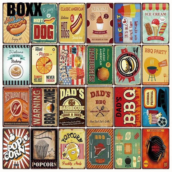 fast food hot dog burgers pizza donuts bbq металлический знак олова плакат дома декор бар стены искусства картины 20 * 30 см
fast food hot dog burgers pizza donuts bbq металлический знак олова плакат дома декор бар стены искусства картины 20 * 30 см