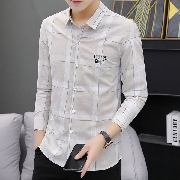 autumn long sleeve youth fashion casual handsome trend slim korean men's inch shirt, White;black
autumn long sleeve youth fashion casual handsome trend slim korean men's inch shirt, White;black