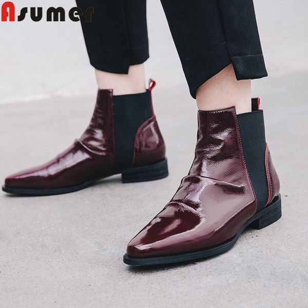 asumer 2020 new ankle boots for women round toe slip on genuine leather shoes low heels ladies shoes casual women boots, Black
asumer 2020 new ankle boots for women round toe slip on genuine leather shoes low heels ladies shoes casual women boots, Black