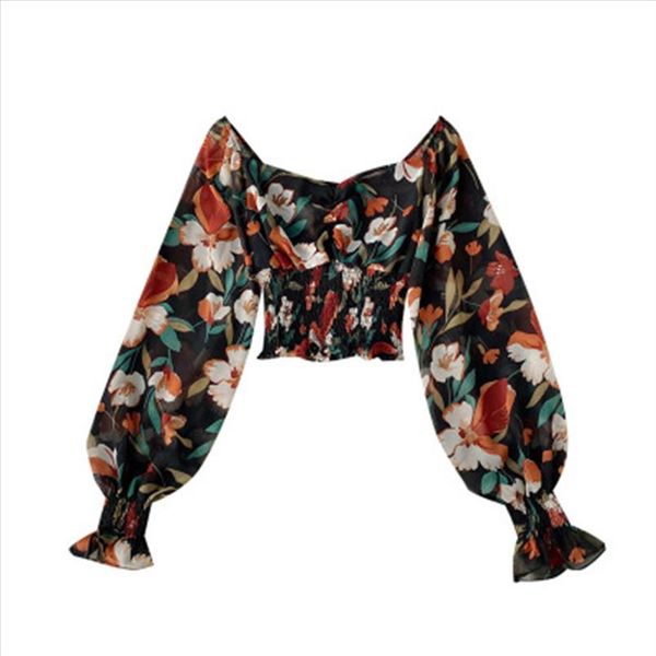 2020 retro wooden ear print blouse holiday beach style slim fit pleat blusas square collar off shoulder chiffon shirt pz2878, White
2020 retro wooden ear print blouse holiday beach style slim fit pleat blusas square collar off shoulder chiffon shirt pz2878, White