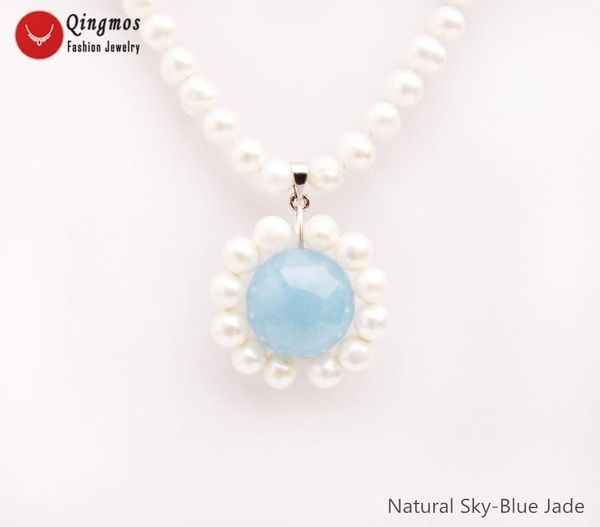 pendant necklaces qingmos fashion natural pearl necklace for women with 6-7mm white & 18mm sky-blue jades jewelry 17" n6530, Silver
pendant necklaces qingmos fashion natural pearl necklace for women with 6-7mm white & 18mm sky-blue jades jewelry 17" n6530, Silver