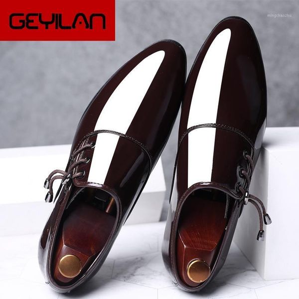 dress shoes men oxford patent leather men's business zapatos de hombre vestir formal 6571, Black
dress shoes men oxford patent leather men's business zapatos de hombre vestir formal 6571, Black