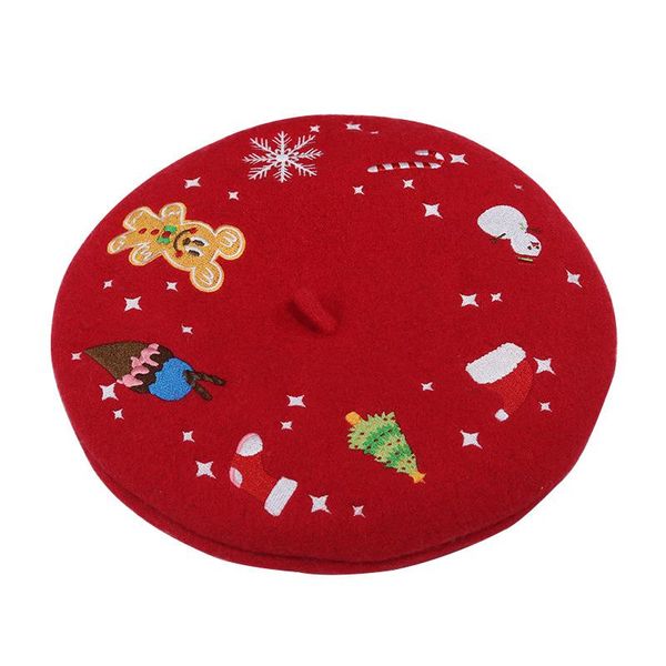 christmas hat winter women snowflake embroidery beret hat red cute painter deer gift holiday thickened warm, Blue;gray
christmas hat winter women snowflake embroidery beret hat red cute painter deer gift holiday thickened warm, Blue;gray