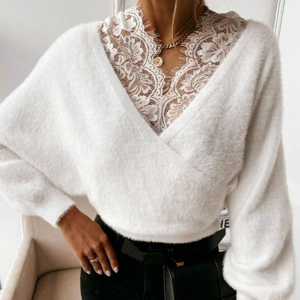 casual loose knitting warm spring autumn long sleeve sheer lace patchwork pullovers v neck sweaters women fashion 20211, White;black
casual loose knitting warm spring autumn long sleeve sheer lace patchwork pullovers v neck sweaters women fashion 20211, White;black