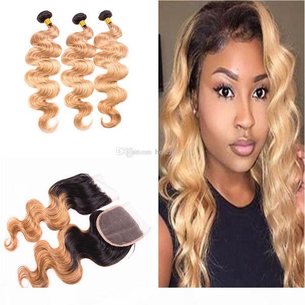 ombre color 1b 27 3 bundles with closure 4x4 body wave malaysian hair weaves extensions with lace closure 4x4, Black
ombre color 1b 27 3 bundles with closure 4x4 body wave malaysian hair weaves extensions with lace closure 4x4, Black
