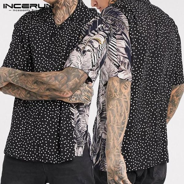 incerun 2020 summer men casual polka dot patchwork shirt lapel short sleeve button camisa fashion hawaiian shirts streetwear 5xl1, White;black
incerun 2020 summer men casual polka dot patchwork shirt lapel short sleeve button camisa fashion hawaiian shirts streetwear 5xl1, White;black