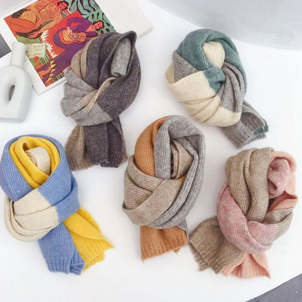 women scarf 145cmx20cm neck scarves splicing color knitted scarf soft long shawls winter double side scarves thick warm, Blue;gray
women scarf 145cmx20cm neck scarves splicing color knitted scarf soft long shawls winter double side scarves thick warm, Blue;gray