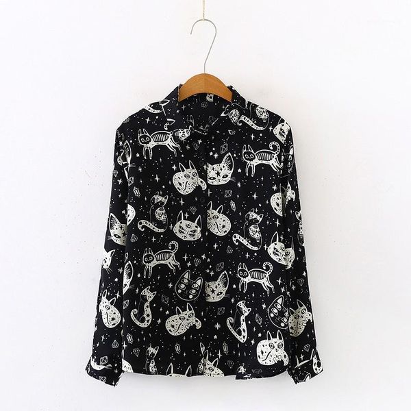 fashion office lady long sleeve shirt white black women shirt cat pattern printed personality and blouses1
fashion office lady long sleeve shirt white black women shirt cat pattern printed personality and blouses1