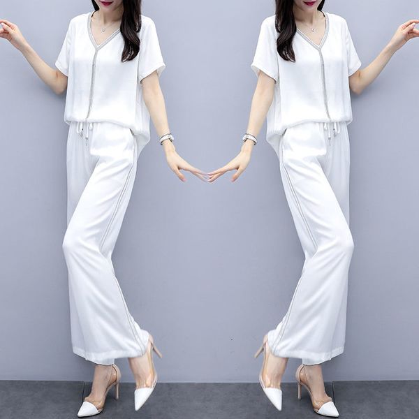 more size 4xl women's clothing of two summer pieces goddess femme piece defines womens outfits elastic waist leg loose pants v6bm, White
more size 4xl women's clothing of two summer pieces goddess femme piece defines womens outfits elastic waist leg loose pants v6bm, White