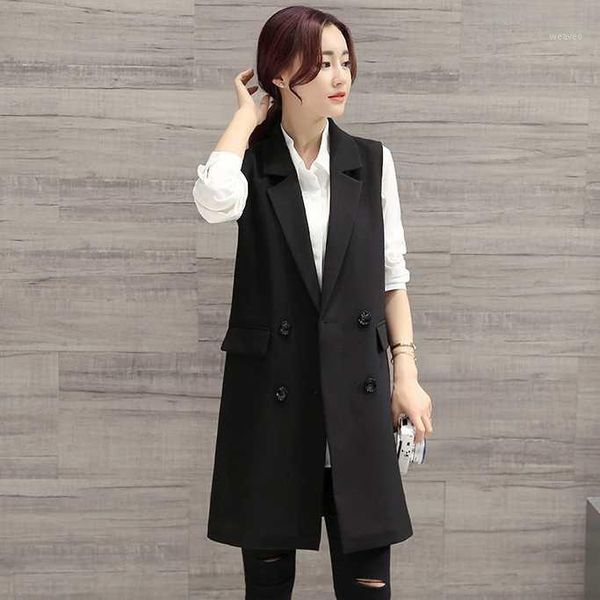 long vest waistcoat for women cardigan jacket coat sleeveless elegant slim double-breasted plus size vest jacket aq8491, Black;white
long vest waistcoat for women cardigan jacket coat sleeveless elegant slim double-breasted plus size vest jacket aq8491, Black;white