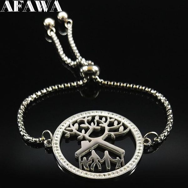 link, chain family tree of life crystal stainless steel charms bracelet for women silver color bangle jewelry acero inoxidable b18321s02, Black
link, chain family tree of life crystal stainless steel charms bracelet for women silver color bangle jewelry acero inoxidable b18321s02, Black