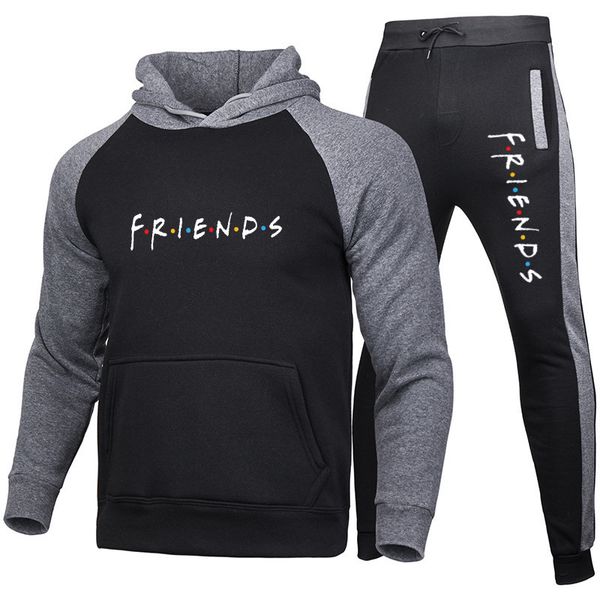 men's casual suit new long sleeve fashion sweater spring autumn sports pants two piece suit designer clothing al-ys, Tan;black