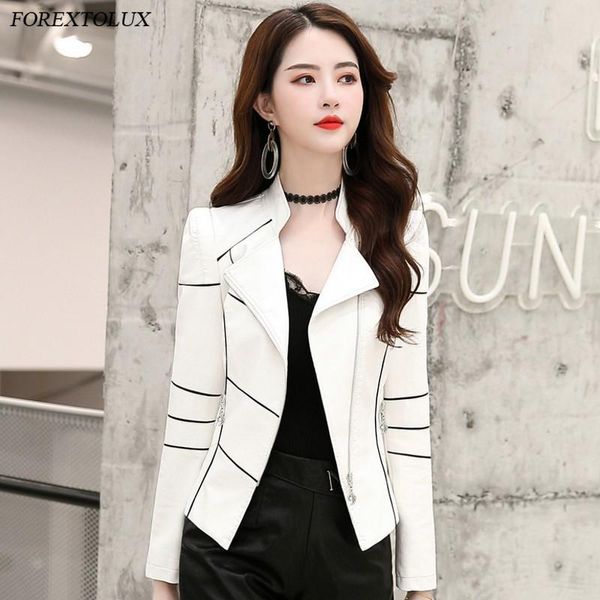 slim faux leather jackets short slim spring office lady motorcycle elegant female black white overcoat new 2021 plus size women
slim faux leather jackets short slim spring office lady motorcycle elegant female black white overcoat new 2021 plus size women