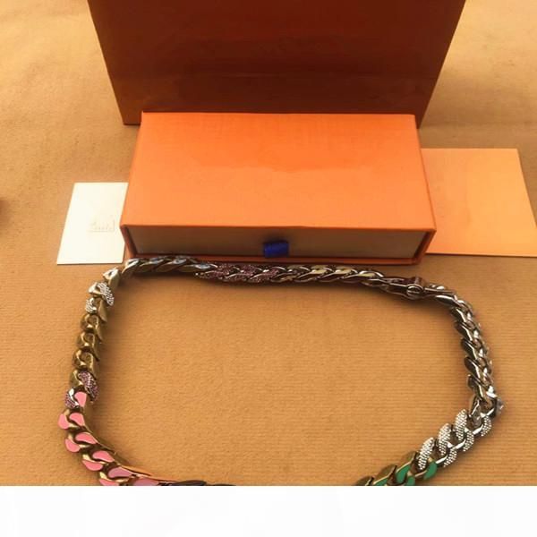 the classic necklace luxury jewelry design diamond 316l titanium steel engrave colored enamel thick chain links patches bracelet, Silver
the classic necklace luxury jewelry design diamond 316l titanium steel engrave colored enamel thick chain links patches bracelet, Silver