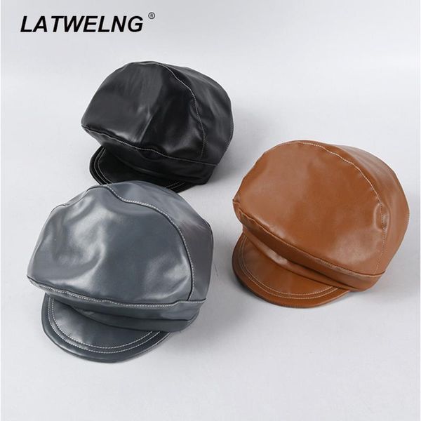 stingy brim hats pu leather big octagonal hat women's personality fashion dress up cap wholesale b072, Blue;gray
stingy brim hats pu leather big octagonal hat women's personality fashion dress up cap wholesale b072, Blue;gray