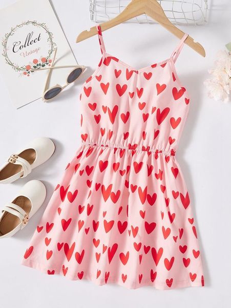 girls heart print cami dress she01, Red;yellow
girls heart print cami dress she01, Red;yellow